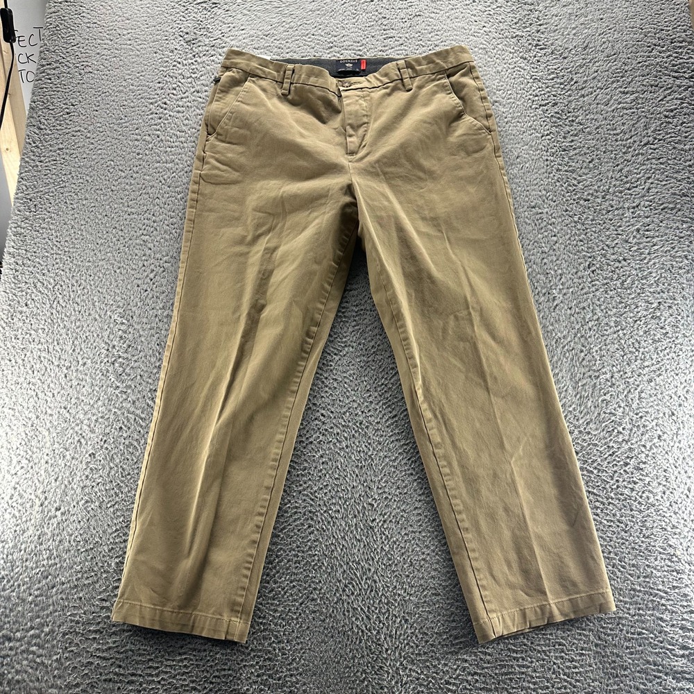Dockers Smart 360 Flex Pant Mens 36x29 Beige Cotton Chino Straight Leg Business‎